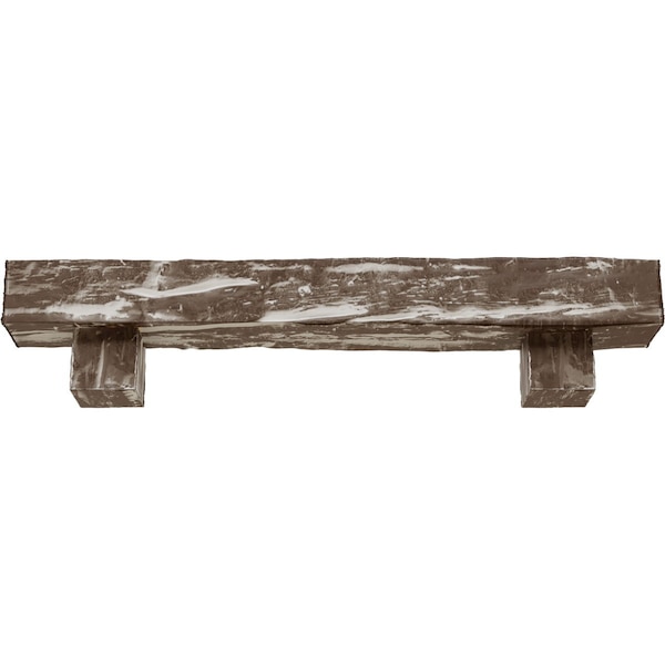 Kit W/ Alamo Corbels, Vintage Mahogany, 6H  X 10D X 48W Riverwood Faux Wood Fireplace ManteL